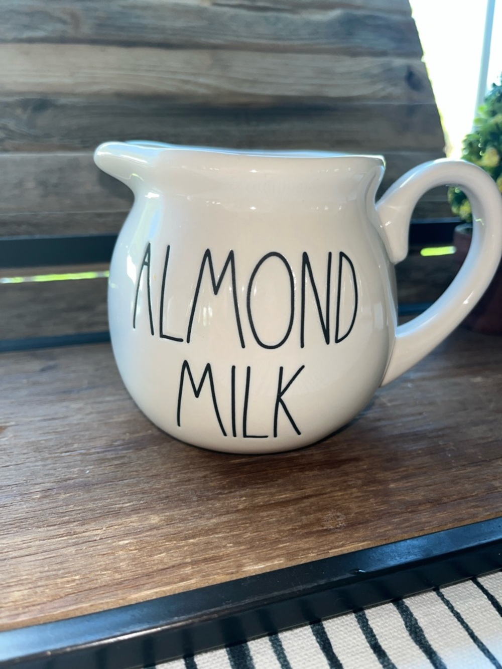 Rae Dunn White 'ALMOND MILK' Ceramic Pitcher/Creamer